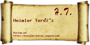 Heimler Teréz névjegykártya